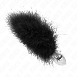 KINK PLUG ANAL EN ACIER INOXYDABLE 11 x 7 CM AVEC PLUME 11 CM