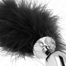KINK PLUG ANAL EN ACIER INOXYDABLE 11 x 7 CM AVEC PLUME 11 CM