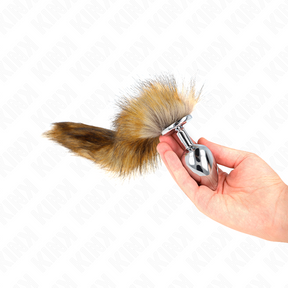 KINK PLUG ANAL TAILLE L 10 X 4 CM AVEC QUEUE SYNTHETIQUE 40 CM MARRON