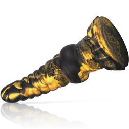 Gode torsadé en silicone présenté sous un angle incliné