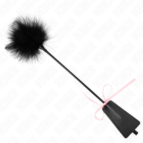 KINK PLUMES CHACOUILLEES AVEC NOEUD DE RUBAN ROSE 49 CM