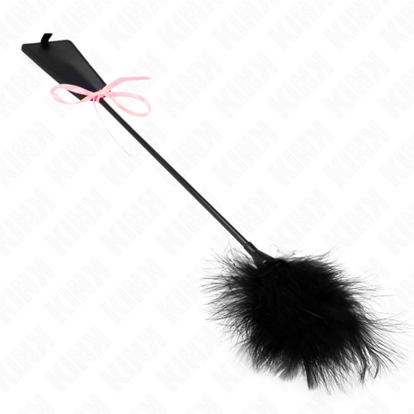 KINK PLUMES CHACOUILLEES AVEC NOEUD DE RUBAN ROSE 49 CM
