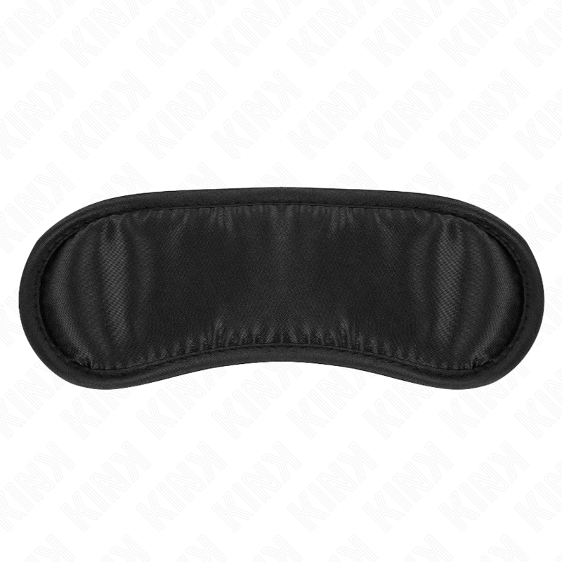 Bandeau masque BDSM satin noir ajustable — vue de profil