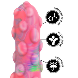 Détails techniques du gode fantaisie Nixie : silicone, souple et waterproof