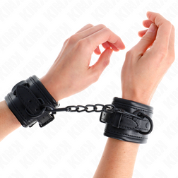 Bdsm Menottes bondage noires Cuir végan