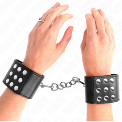 Menottes Kink noires à bouton-pression, réglables 19–24 cm × 5,5 cm