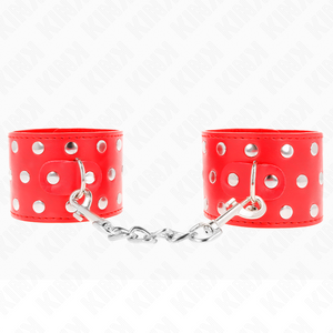 KINK APPAREILS DE RETENUE POIGNETS AVEC FERMETURE PRESSION PLEINE DE RIVETS ROUGE AJUSTABLE 19 24 CM X 55 CM