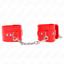 Menottes bondage cadenassées rouges — vue 2