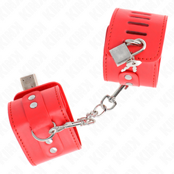 Menottes bondage cadenassées rouges — vue 3