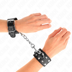 Bdsm Menottes bondage noires à double rangée de clous pour ton plaisir