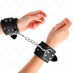 Menottes poignets bondage à double boucle ardillon