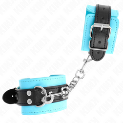 Menottes poignets bondage doublure fourrure bleu turquoise — vue 3