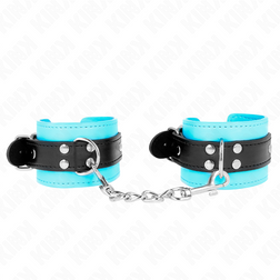 Menottes poignets bondage doublure fourrure bleu turquoise — vue 2