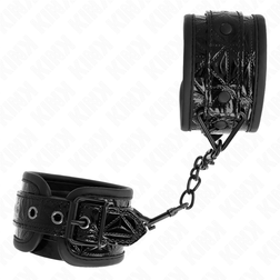 Menottes poignets bondage motif diamant matelassé noir — vue 3
