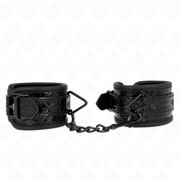 Menottes poignets bondage motif diamant matelassé noir — vue 2