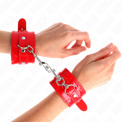 Menottes vinyle rouge laqué ajustables — Kink