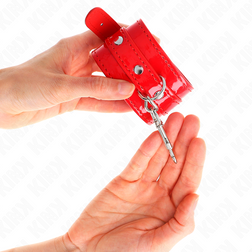 Menottes vinyle rouge laqué ajustables — Kink — vue 4