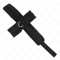 Gekreuzte X-Handschellen aus echtem schwarzem Leder — 34 × 5,5 cm — Bild 3