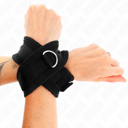 Gekreuzte X-Handschellen aus echtem schwarzem Leder — 34 × 5,5 cm