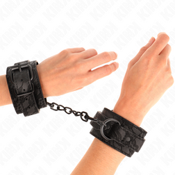 Bdsm Menottes bondage dentelle noire ton sur ton, look gothique pour ton plaisir