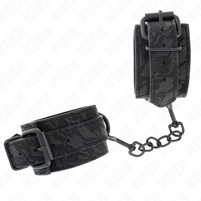 KINK POIGNETS RECOUVERTS DE DENTELLE FONCEE REGLABLE NOIR 19 26 CM