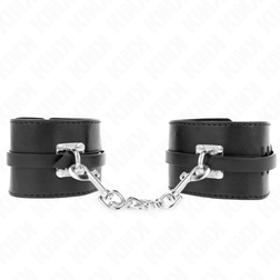 Abschließbare Deluxe-Handfesseln in Schwarz — 14,5–21 × 6 cm — Ansicht 2
