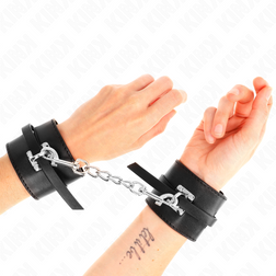 Abschließbare Deluxe-Handfesseln in Schwarz — 14,5–21 × 6 cm