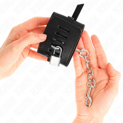 Abschließbare Deluxe-Handfesseln in Schwarz — 14,5–21 × 6 cm — Ansicht 4