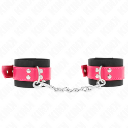 Menottes nylon noir & cuir synthétique rose — vue 2