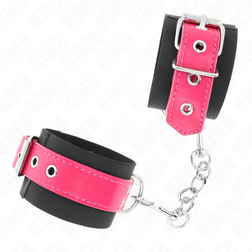 Menottes nylon noir & cuir synthétique rose — vue 3