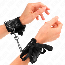 Menottes poignets bondage motif dentelle noir — Scandal