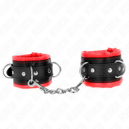 Menottes poignets bondage lourds doublure fourrure rouge — vue 2