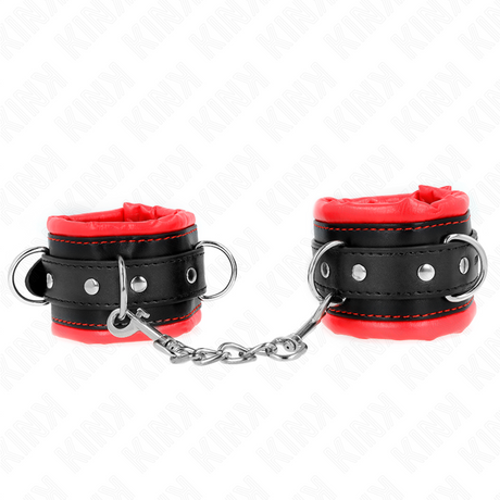 KINK APPUI POIGNETS LOURDS DOUBLES DE FOURRURE ROUGE AJUSTABLES 20 30 CM X 6 CM