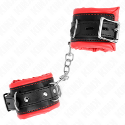 Menottes poignets bondage lourds doublure fourrure rouge — vue 3
