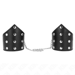 Bracelets bondage cuir véritable cloutés avec chaîne — vue 2