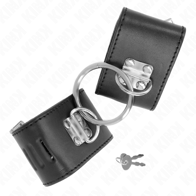KINK APPUI POIGNETS FIXES AVEC ANNEAU ET FERMETURE PAR CADENAS NOIR AJUSTABLE 16 23 CM X 55 CM