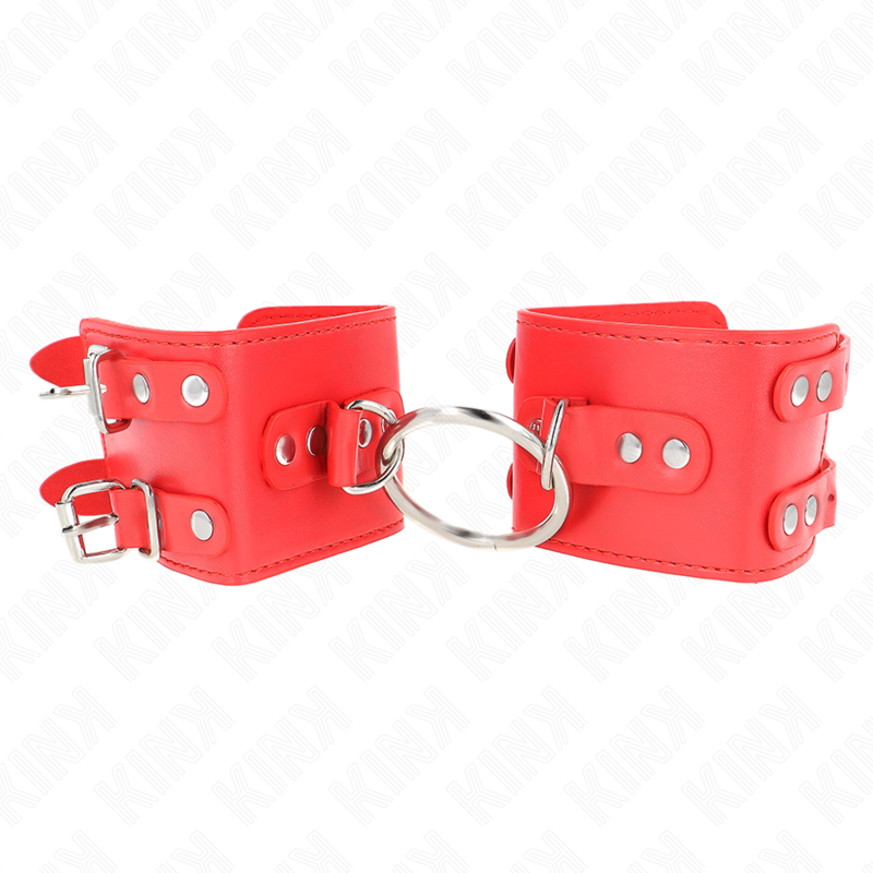 KINK APPUI POIGNETS FIXES AVEC ANNEAU ET CLOUS REGLABLES ROUGE 17 22 CM X 65 CM