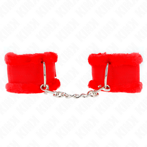 KINK APPUI POIGNETS DOUBLES DE FOURRURE ROUGE AJUSTABLE 17 31 CM X 7 CM