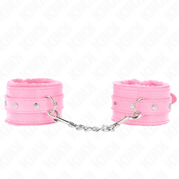 Menottes sissy cuirette rose avec moumoute — vue 2