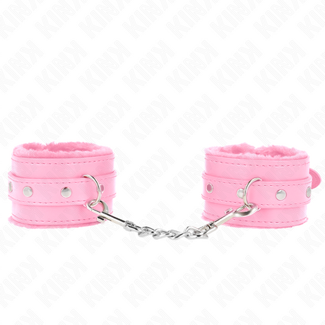 KINK APPUI POIGNETS DOUBLES DE FOURRURE PREMIUM ROSE AVEC CEINTURE ROSE REGLABLE 17 29 CM X 6 CM
