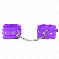 Menottes cuir vegan violet avec fourrure — Wrist Restraint — vue 2