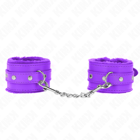 KINK APPUI POIGNETS DOUBLES DE FOURRURE PREMIUM VIOLET AVEC CEINTURE VIOLET AJUSTABLE 17 29 CM X 6 CM