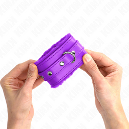 Menottes cuir vegan violet avec fourrure — Wrist Restraint — vue 4