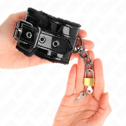 Menottes poignets bondage avec petit cadenas cuivre — vue 4