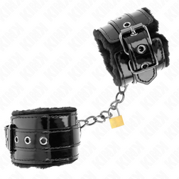 Menottes poignets bondage avec petit cadenas cuivre — vue 3