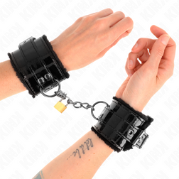 Menottes poignets bondage avec petit cadenas cuivre