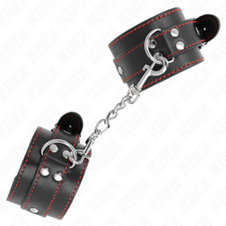 Menottes bondage noire à doublure rouge — 20-28 cm × 5,5 cm — vue 3