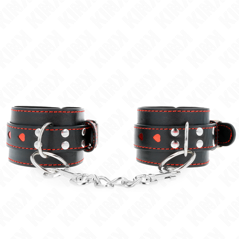 KINK APPUI POIGNETS NOIR AVEC INCRUSTATION COEUR ROUGE REGLABLE 21 28 CM X 55 CM