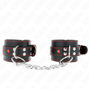KINK APPUI POIGNETS NOIR AVEC INCRUSTATION COEUR ROUGE REGLABLE 21 28 CM X 55 CM