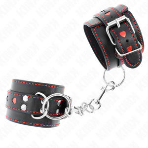 KINK APPUI POIGNETS NOIR AVEC INCRUSTATION COEUR ROUGE REGLABLE 21 28 CM X 55 CM
